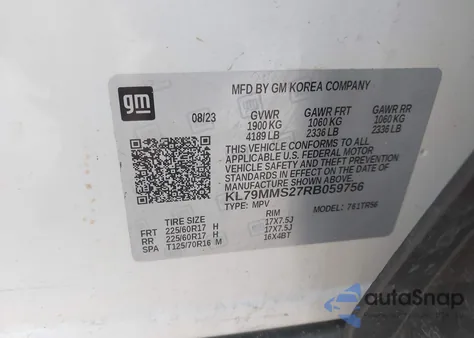 2024 Chevrolet Trailblazer Fwd Ls z USA, uszkodzony, nr VIN KL79MMS27RB059756